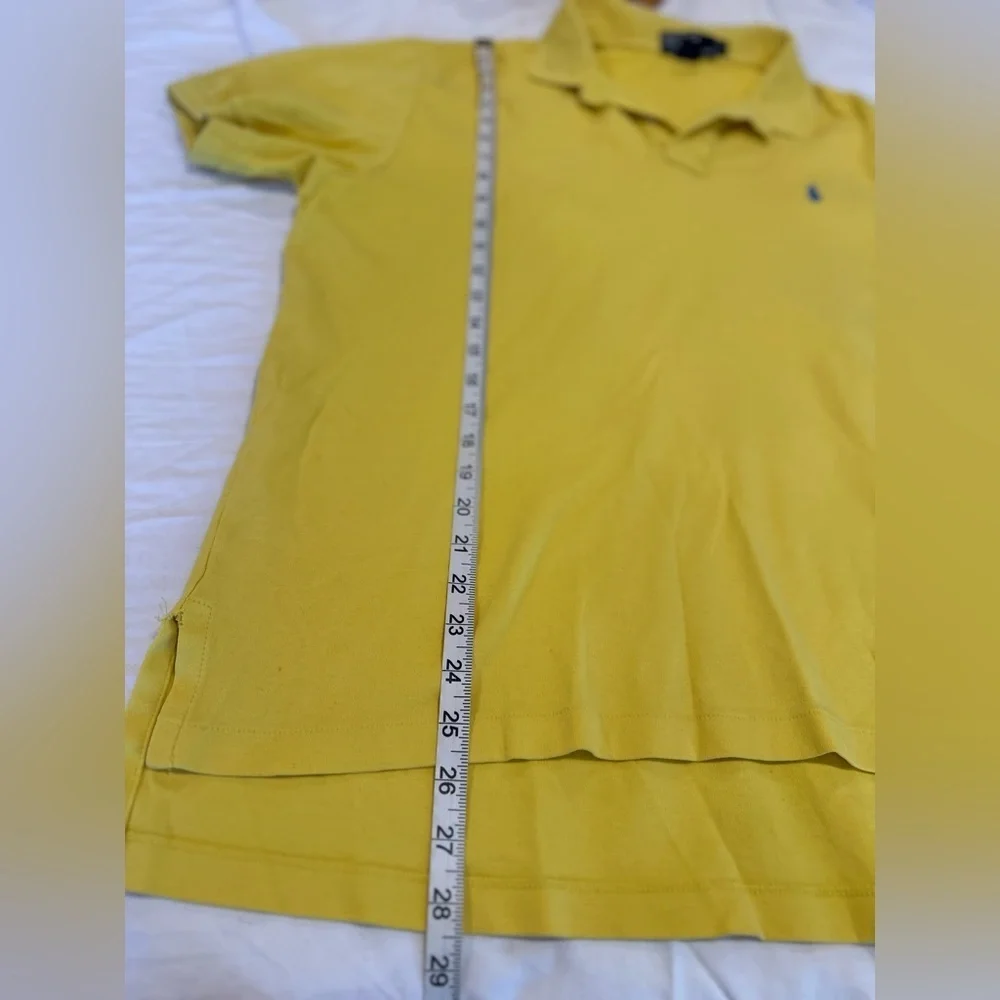 VTG Y2K POLO RALPH LAUREN Sz:L Bright Yellow Cotton Polo Short Sleeve Shirt.